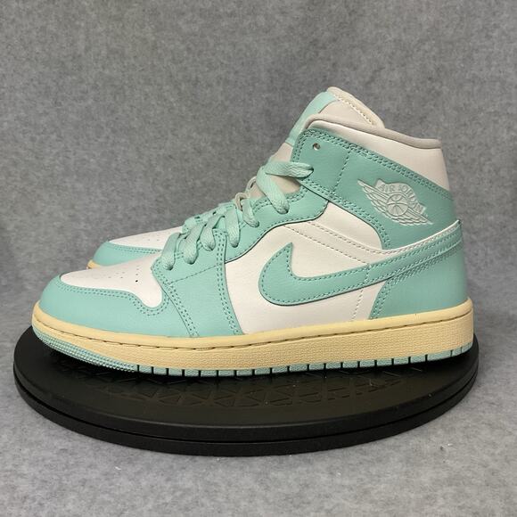 Nike Women's Air Jordan 1 Mid Sizes 8 Light Dew Blue |BQ6472-132| - Picture 3 of 6